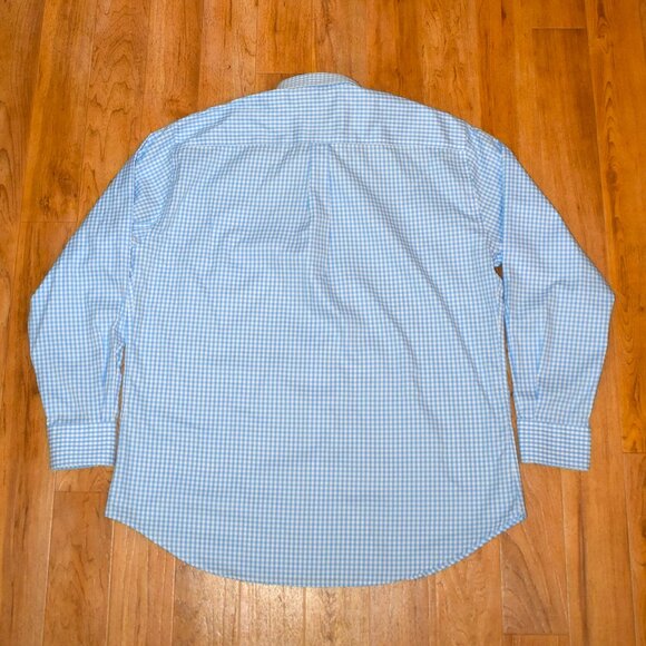 Peter Millar Nanoluxe Gingham Check Long Sleeve Button Front Shirt Sz XL - Picture 2 of 4